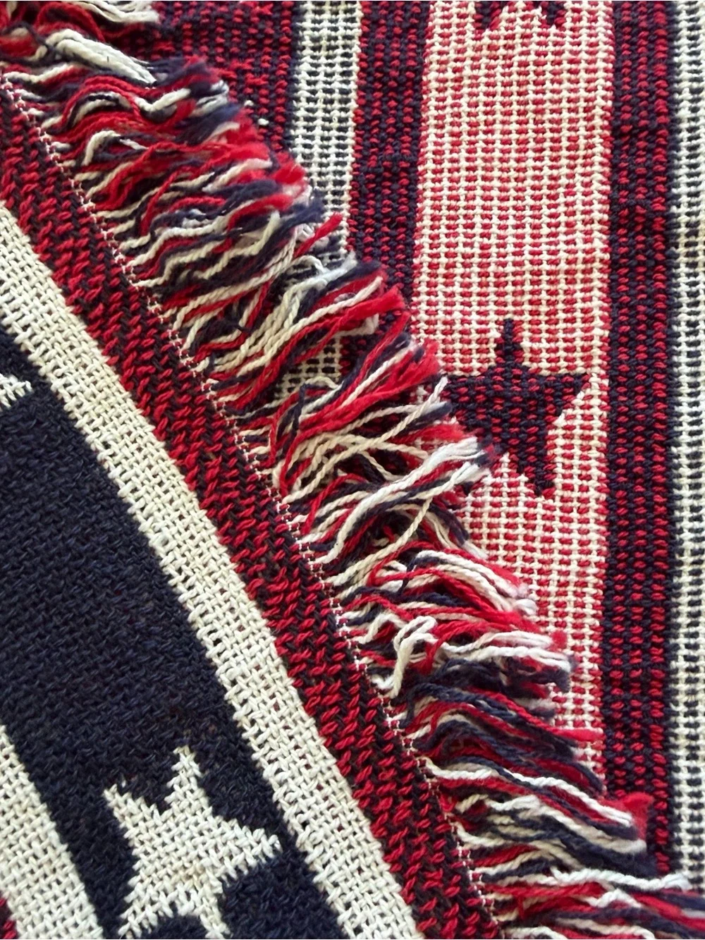 Vintage Brea Police Yorba Linda Throw Fringe Blanket Cotton CA Rare 43 X 70”